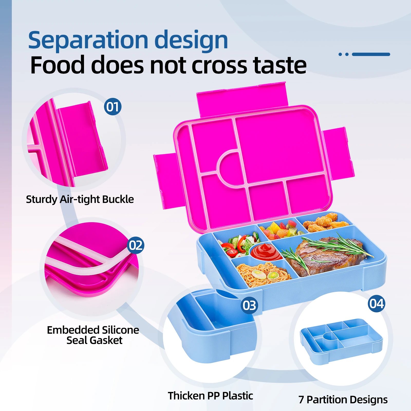 Adorable Pattern Kids Lunch Box Portable Divided Microwave Oven Bento Box Leakproof Food Container For Back to School Kitchen Adorable Pattern Kids Lunch Box Portable Divided Microwave Oven Bento Box Leakproof Food Container For Back to School Kitchen