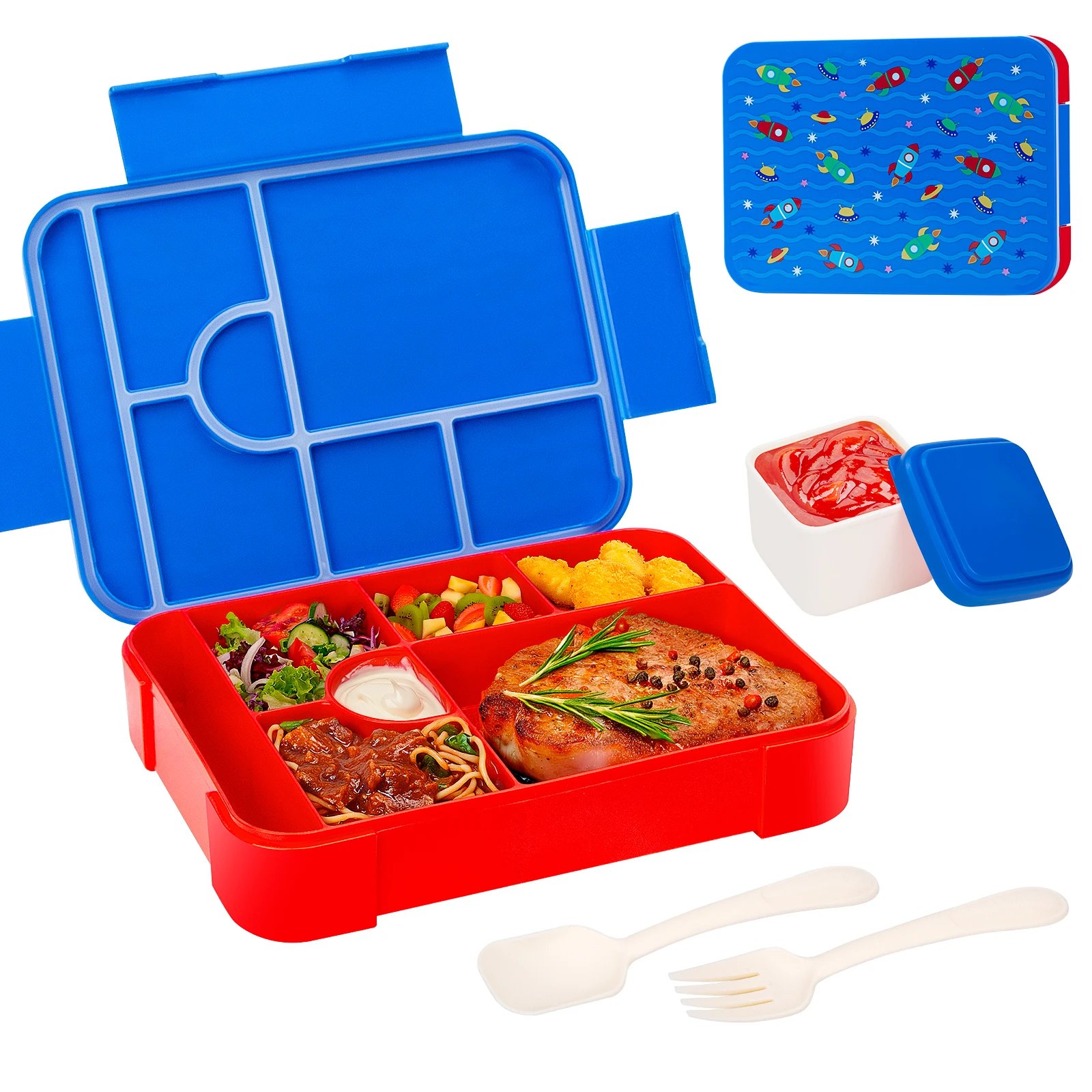 Adorable Pattern Kids Lunch Box Portable Divided Microwave Oven Bento Box Leakproof Food Container For Back to School Kitchen Adorable Pattern Kids Lunch Box Portable Divided Microwave Oven Bento Box Leakproof Food Container For Back to School Kitchen