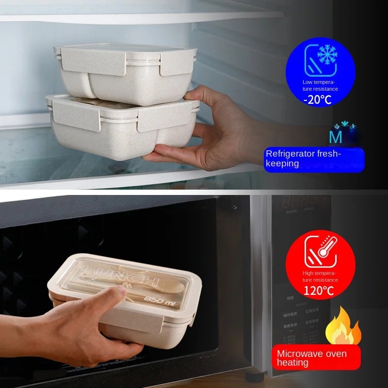 1Pc Microwave Lunch Box Eco-Friendly BPA Free Wheat Straw Portable Bento Box Kitchen Food Container Lunch Box Home Accessories 1Pc Microwave Lunch Box Eco-Friendly BPA Free Wheat Straw Portable Bento Box Kitchen Food Container Lunch Box Home Accessories