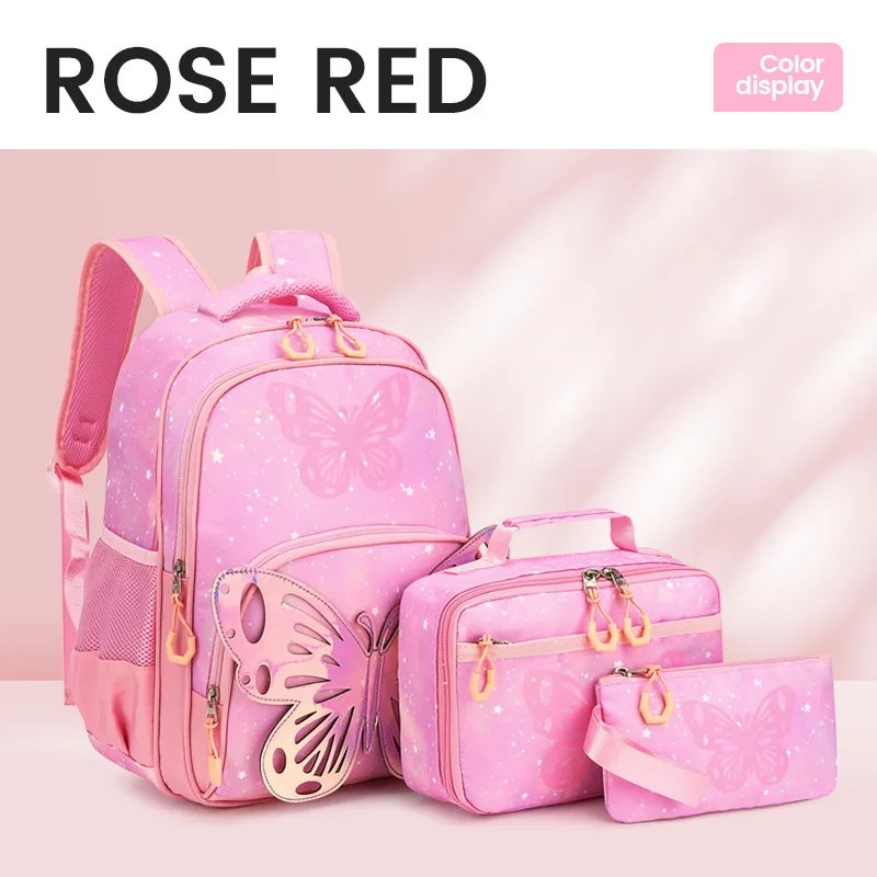 3-Piece Butterfly Pattern Girl's Backpack Set Student School Bag with Tote Pouch Waterproof Bookbags Kawaii Dreamy Schoolbag Set 3-Piece Butterfly Pattern Girl's Backpack Set Student School Bag with Tote Pouch Waterproof Bookbags Kawaii Dreamy Schoolbag Set