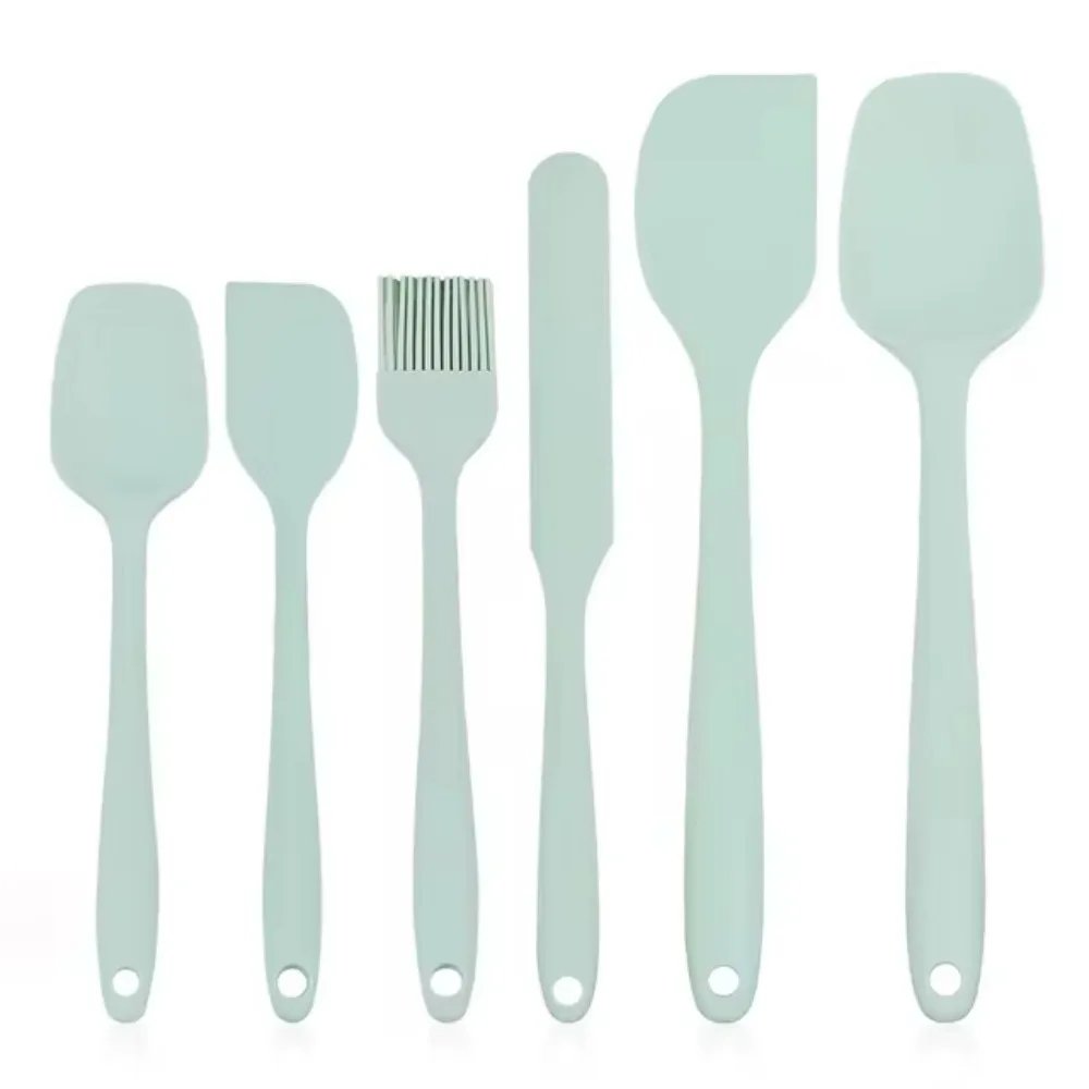 6Pcs Silicone Spatula Set Food Grade Non Stick Heat Resistant Spatulas Turner for Cooking Baking Mixing Baking Tools