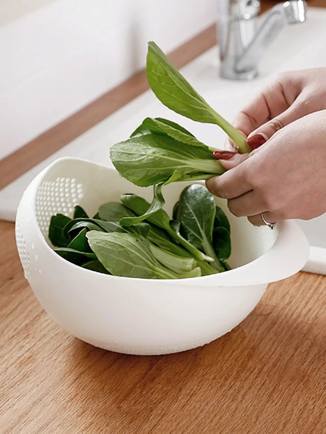 1PC-Silicone Colander Rice Bowl Drain Basket Fruit Bowl Washing Drain Basket with Handle Washing Basket Home Kitchen Organizer 1PC-Silicone Colander Rice Bowl Drain Basket Fruit Bowl Washing Drain Basket with Handle Washing Basket Home Kitchen Organizer