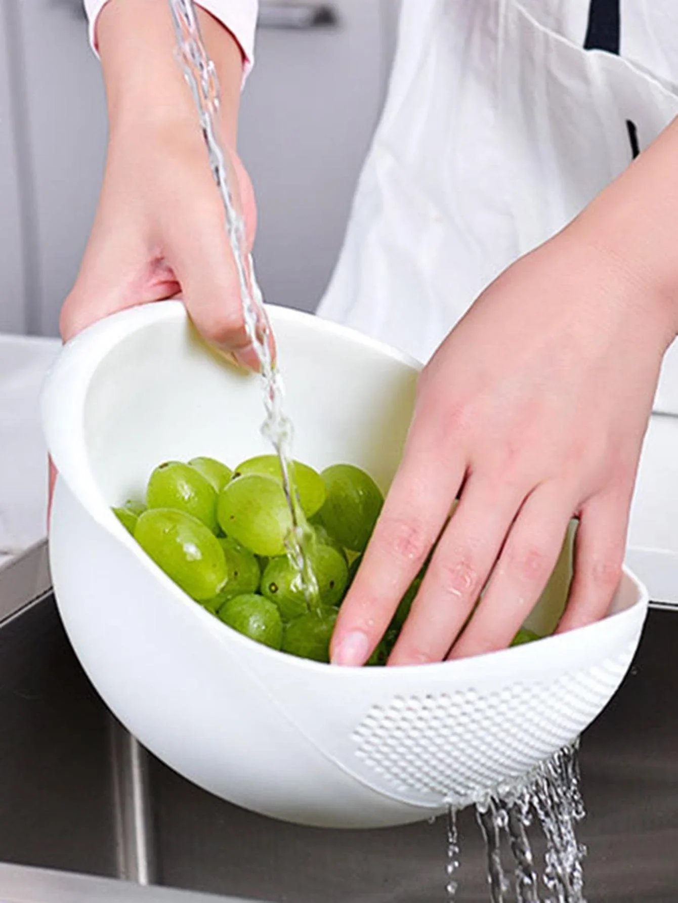 1PC-Silicone Colander Rice Bowl Drain Basket Fruit Bowl Washing Drain Basket with Handle Washing Basket Home Kitchen Organizer 1PC-Silicone Colander Rice Bowl Drain Basket Fruit Bowl Washing Drain Basket with Handle Washing Basket Home Kitchen Organizer
