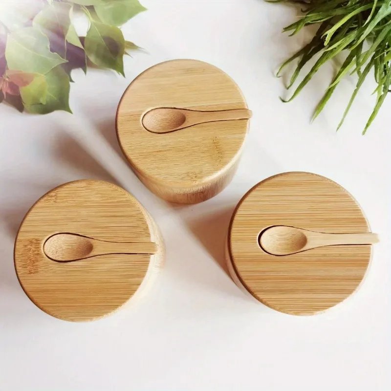 Salt Seasoning Jars Pepper Jar Bamboo Condiment Box Bowl Storage Pot Set Wood Sugar Container Holder Lid Function Multi Bowls Salt Seasoning Jars Pepper Jar Bamboo Condiment Box Bowl Storage Pot Set Wood Sugar Container Holder Lid Function Multi Bowls