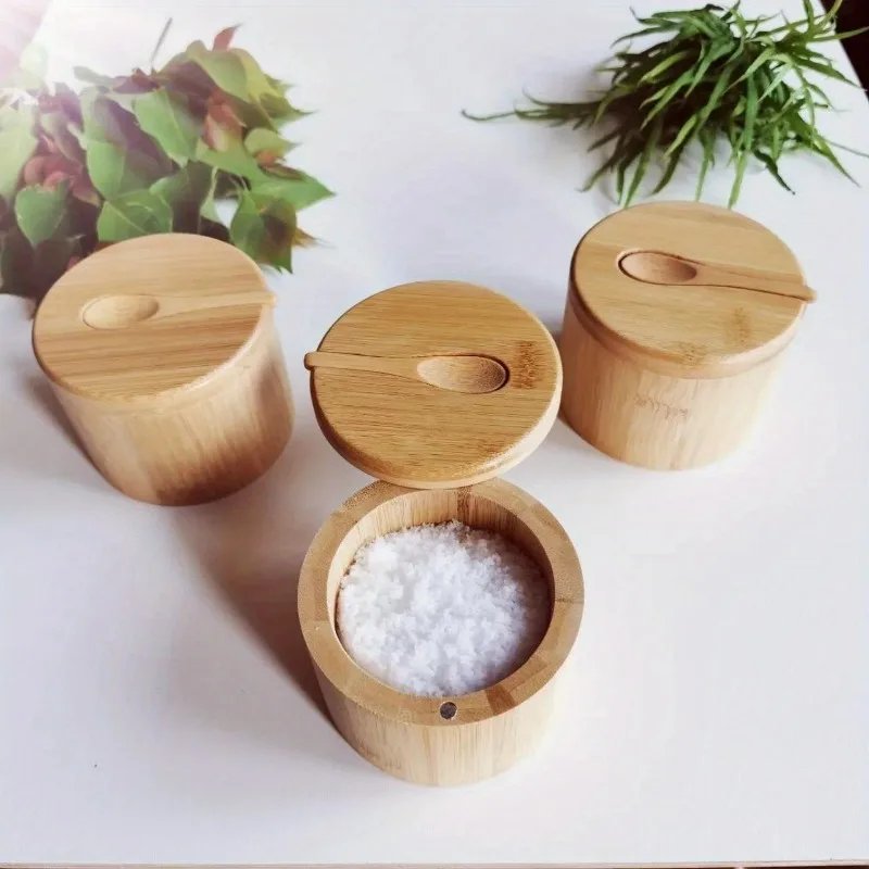 Salt Seasoning Jars Pepper Jar Bamboo Condiment Box Bowl Storage Pot Set Wood Sugar Container Holder Lid Function Multi Bowls Salt Seasoning Jars Pepper Jar Bamboo Condiment Box Bowl Storage Pot Set Wood Sugar Container Holder Lid Function Multi Bowls
