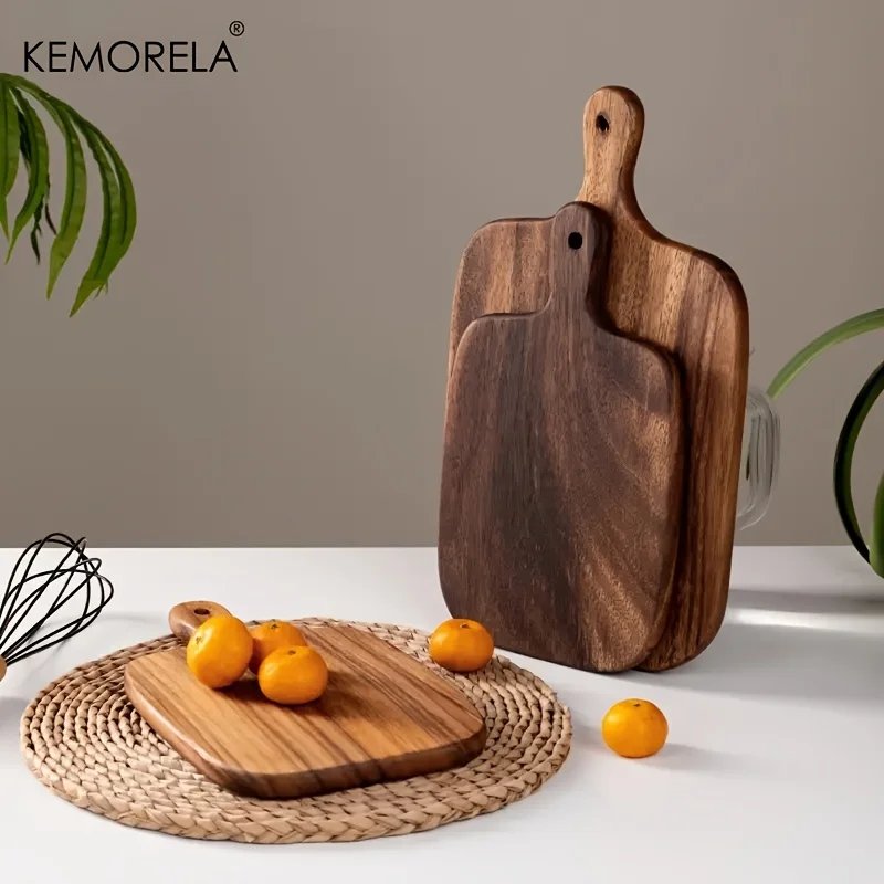 Wooden Cutting Board with Handle For Fish Cheese Bread Desserts Fruits & Vegetables - Food-Safe Durable & Stylish Design Food Wooden Cutting Board with Handle For Fish Cheese Bread Desserts Fruits & Vegetables - Food-Safe Durable & Stylish Design Food