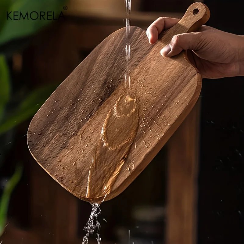 Wooden Cutting Board with Handle For Fish Cheese Bread Desserts Fruits & Vegetables - Food-Safe Durable & Stylish Design Food Wooden Cutting Board with Handle For Fish Cheese Bread Desserts Fruits & Vegetables - Food-Safe Durable & Stylish Design Food