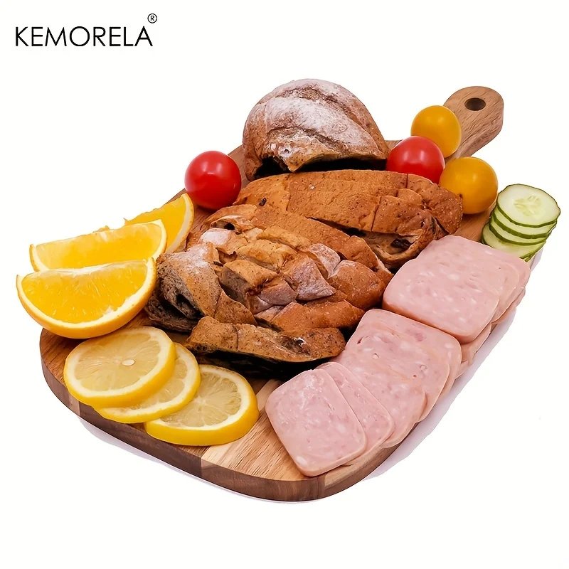 Wooden Cutting Board with Handle For Fish Cheese Bread Desserts Fruits & Vegetables - Food-Safe Durable & Stylish Design Food Wooden Cutting Board with Handle For Fish Cheese Bread Desserts Fruits & Vegetables - Food-Safe Durable & Stylish Design Food