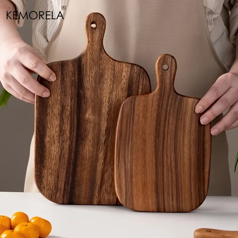 Wooden Cutting Board with Handle For Fish Cheese Bread Desserts Fruits & Vegetables - Food-Safe Durable & Stylish Design Food Wooden Cutting Board with Handle For Fish Cheese Bread Desserts Fruits & Vegetables - Food-Safe Durable & Stylish Design Food