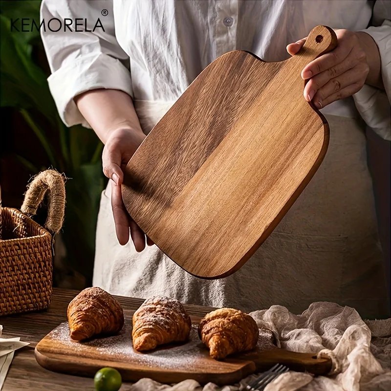 Wooden Cutting Board with Handle For Fish Cheese Bread Desserts Fruits & Vegetables - Food-Safe Durable & Stylish Design Food Wooden Cutting Board with Handle For Fish Cheese Bread Desserts Fruits & Vegetables - Food-Safe Durable & Stylish Design Food