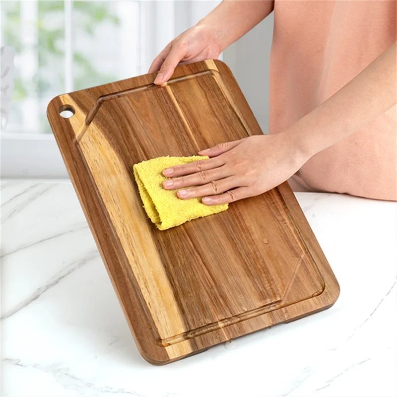3 Pcs Set of Hanging Hole Acacia Wood Cutting Boards for Slicing Fruits Vegetables Sorting Trays with Juice Grooves And Racks 3 Pcs Set of Hanging Hole Acacia Wood Cutting Boards for Slicing Fruits Vegetables Sorting Trays with Juice Grooves And Racks