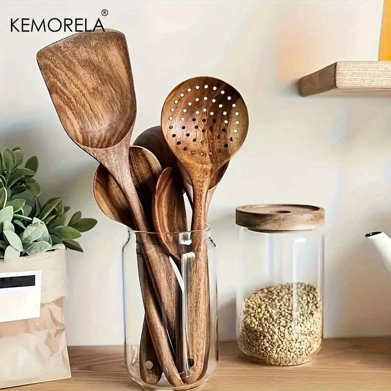 10PCS Natural Wooden Spoons –Kitchen Utensils for Stirring, Mixing & Serving – Durable Splinter-Free Wooden Spatulas & Ladles 10PCS Natural Wooden Spoons –Kitchen Utensils for Stirring, Mixing & Serving – Durable Splinter-Free Wooden Spatulas & Ladles
