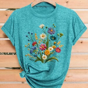 Women's Casual Teal Top