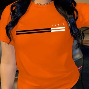 Women's Printed Round Neck Short-Sleeved T-Shirt