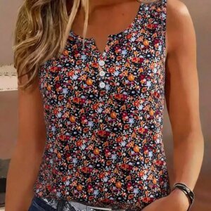 Women's Palm Tree Printed Tank Top Graphic Tees Women Tops