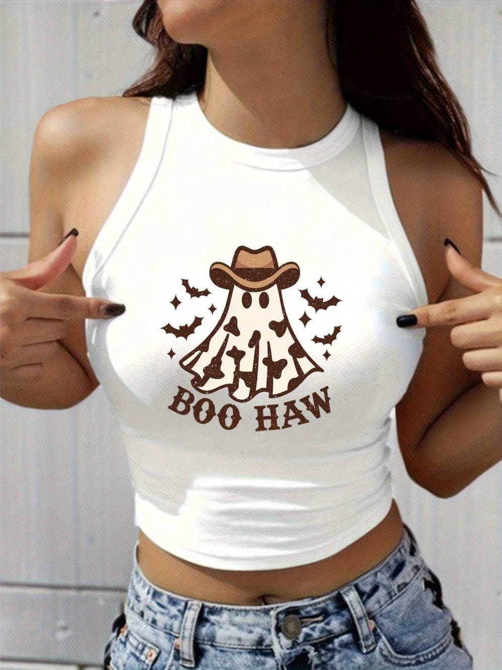 Hottie Women's Y2k Fashion Fall Summer Trendy Vest Halloween Cute Funny Print Design Sexy Short Top Cool Style Clothes for Woman Hottie Women's Y2k Fashion Fall Summer Trendy Vest Halloween Cute Funny Print Design Sexy Short Top Cool Style Clothes for Woman