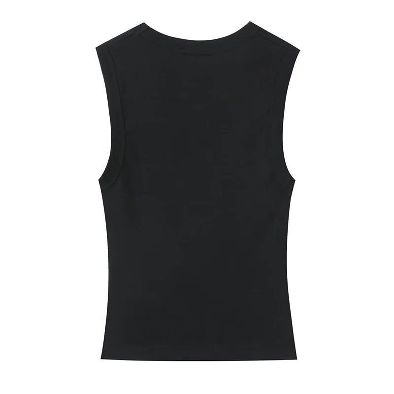 Women's Top 2026 Spring New Style Solid Color Sleeveless Sexy V-Neck Simple Slim Fit Top Casual Fashion Versatile