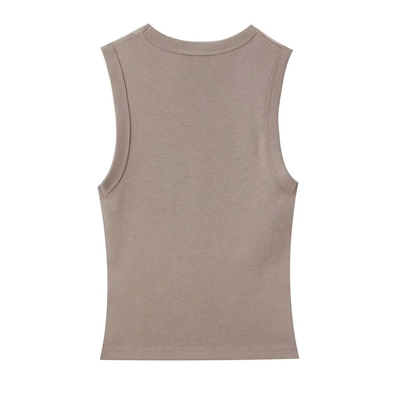 Women's Top 2026 Spring New Style Solid Color Sleeveless Sexy V-Neck Simple Slim Fit Top Casual Fashion Versatile