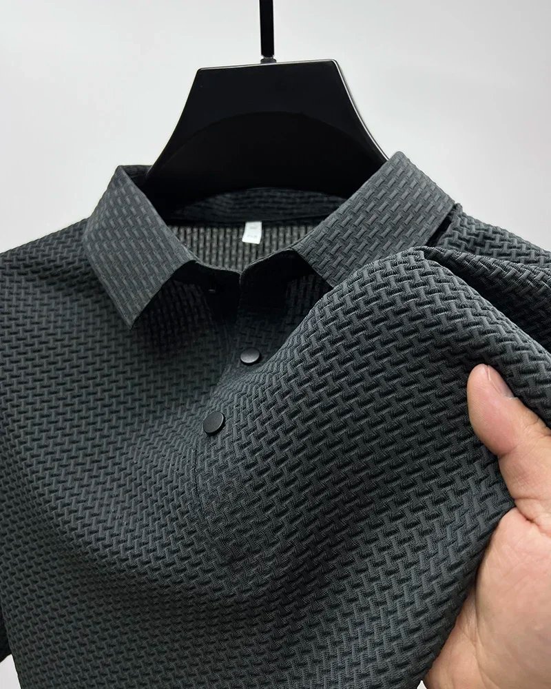 Brand Clothes Summer New Men's Short Sleeve T-shirt Ice Silk Cool and Breathable POLO Shirt Business Casual Sweat-absorbing Top Brand Clothes Summer New Men's Short Sleeve T-shirt Ice Silk Cool and Breathable POLO Shirt Business Casual Sweat-absorbing Top