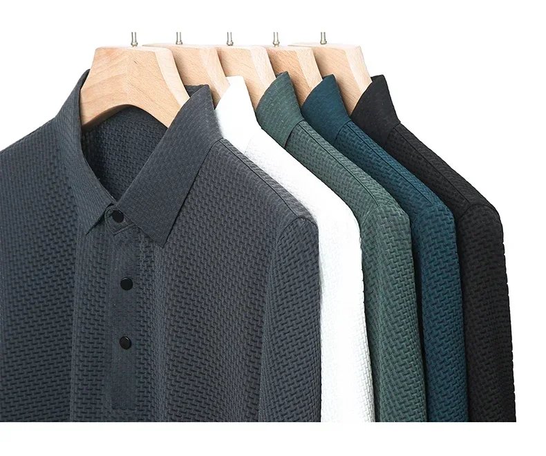 Brand Clothes Summer New Men's Short Sleeve T-shirt Ice Silk Cool and Breathable POLO Shirt Business Casual Sweat-absorbing Top Brand Clothes Summer New Men's Short Sleeve T-shirt Ice Silk Cool and Breathable POLO Shirt Business Casual Sweat-absorbing Top