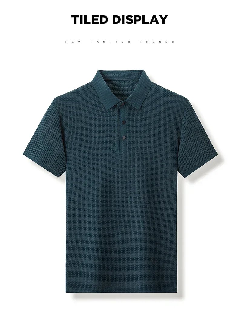 Brand Clothes Summer New Men's Short Sleeve T-shirt Ice Silk Cool and Breathable POLO Shirt Business Casual Sweat-absorbing Top Brand Clothes Summer New Men's Short Sleeve T-shirt Ice Silk Cool and Breathable POLO Shirt Business Casual Sweat-absorbing Top