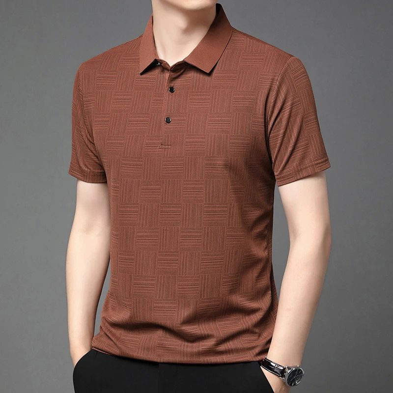 2026 Men's New Printed Business Casual Short sleeved POLO Shirt Fashion Short sleeved Comfortable and Breathable Top 2026 Men's New Printed Business Casual Short sleeved POLO Shirt Fashion Short sleeved Comfortable and Breathable Top