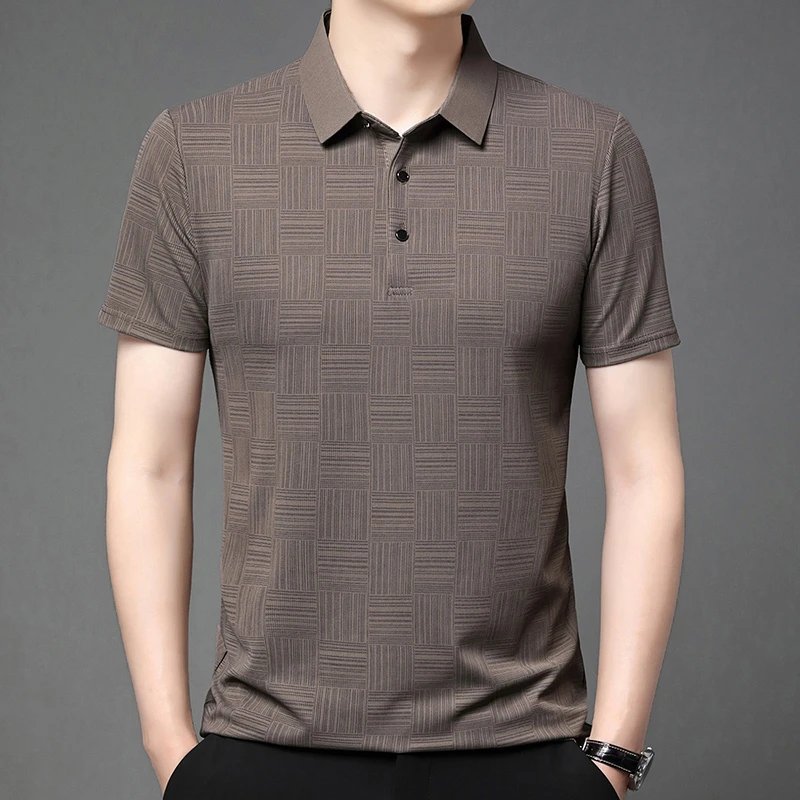 2026 Men's New Printed Business Casual Short sleeved POLO Shirt Fashion Short sleeved Comfortable and Breathable Top 2026 Men's New Printed Business Casual Short sleeved POLO Shirt Fashion Short sleeved Comfortable and Breathable Top
