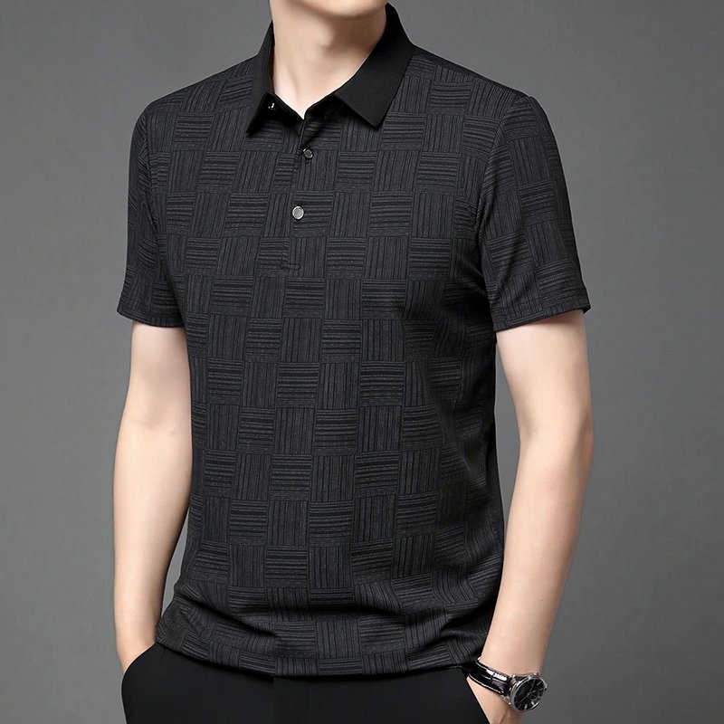 2026 Men's New Printed Business Casual Short sleeved POLO Shirt Fashion Short sleeved Comfortable and Breathable Top 2026 Men's New Printed Business Casual Short sleeved POLO Shirt Fashion Short sleeved Comfortable and Breathable Top