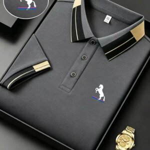Men’s Embroidered Short-Sleeve Polo Shirt