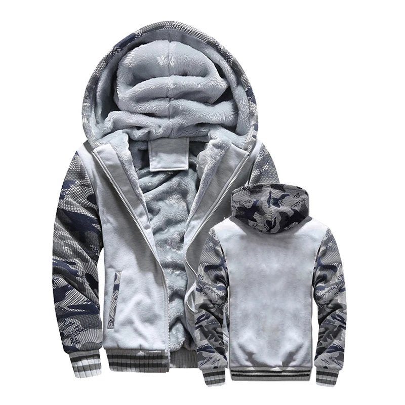 Men's Winter Jackets Thick Warm Jacket Brand Sportswear Coat Pants Solid Color Fleece Zipper Hooded Long Sleeved Male Outerwear Men's Winter Jackets Thick Warm Jacket Brand Sportswear Coat Pants Solid Color Fleece Zipper Hooded Long Sleeved Male Outerwear