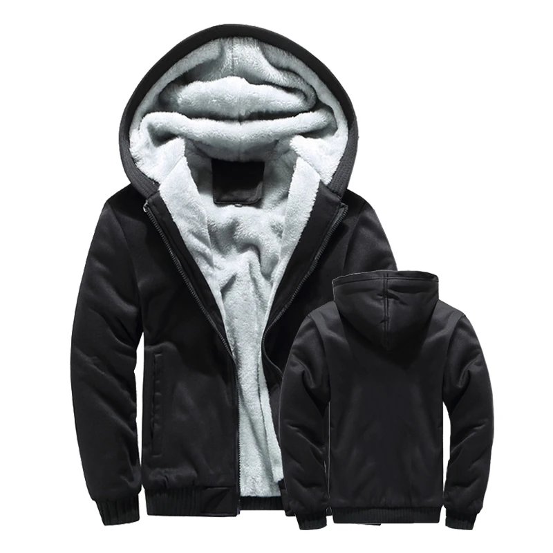 Men's Winter Jackets Thick Warm Jacket Brand Sportswear Coat Pants Solid Color Fleece Zipper Hooded Long Sleeved Male Outerwear Men's Winter Jackets Thick Warm Jacket Brand Sportswear Coat Pants Solid Color Fleece Zipper Hooded Long Sleeved Male Outerwear