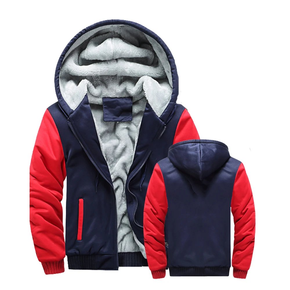 Men's Winter Jackets Thick Warm Jacket Brand Sportswear Coat Pants Solid Color Fleece Zipper Hooded Long Sleeved Male Outerwear Men's Winter Jackets Thick Warm Jacket Brand Sportswear Coat Pants Solid Color Fleece Zipper Hooded Long Sleeved Male Outerwear