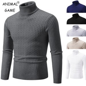 Men’s High-Neck Knitted Sweater