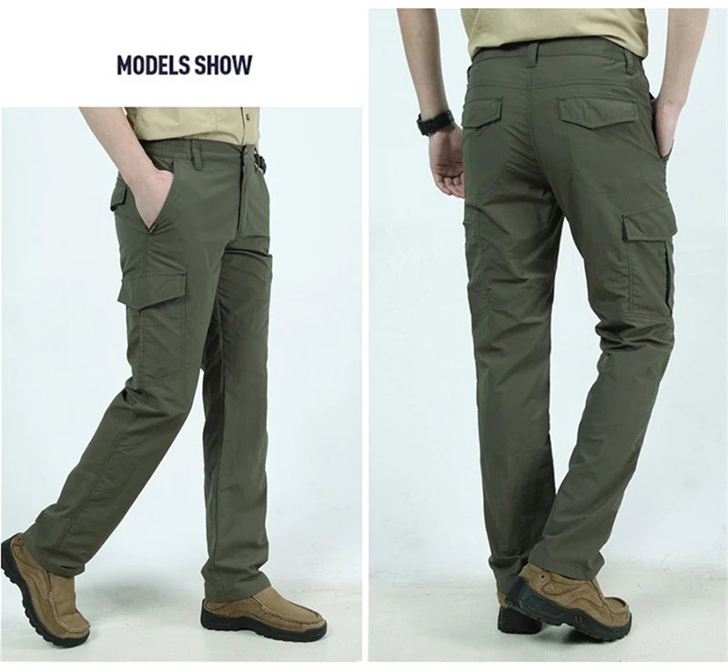 Men's Summer Tactical Cargo Pants Lightweight Casual Waterproof Trousers Casual Pants Wear-resisting Multi-pocket Outdoor Hiking Men's Summer Tactical Cargo Pants Lightweight Casual Waterproof Trousers Casual Pants Wear-resisting Multi-pocket Outdoor Hiking