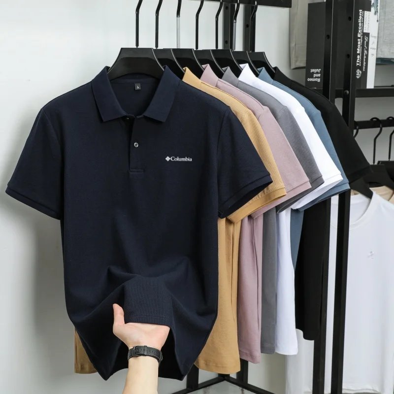 100% Pure Cotton Summer New Men's Short-Sleeved Polo Shirt, Comfortable and Breathable High-End Brand Designer Embroidered T-Shi