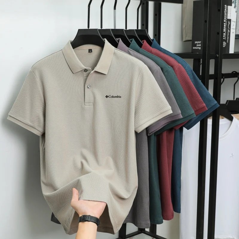 100% Pure Cotton Summer New Men's Short-Sleeved Polo Shirt, Comfortable and Breathable High-End Brand Designer Embroidered T-Shi