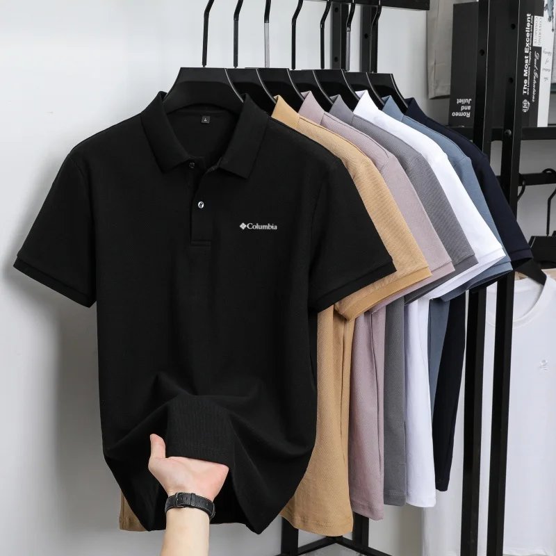 100% Pure Cotton Summer New Men's Short-Sleeved Polo Shirt, Comfortable and Breathable High-End Brand Designer Embroidered T-Shi