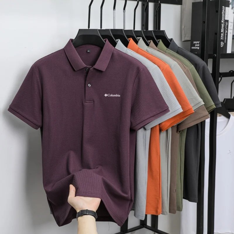 100% Pure Cotton Summer New Men's Short-Sleeved Polo Shirt, Comfortable and Breathable High-End Brand Designer Embroidered T-Shi