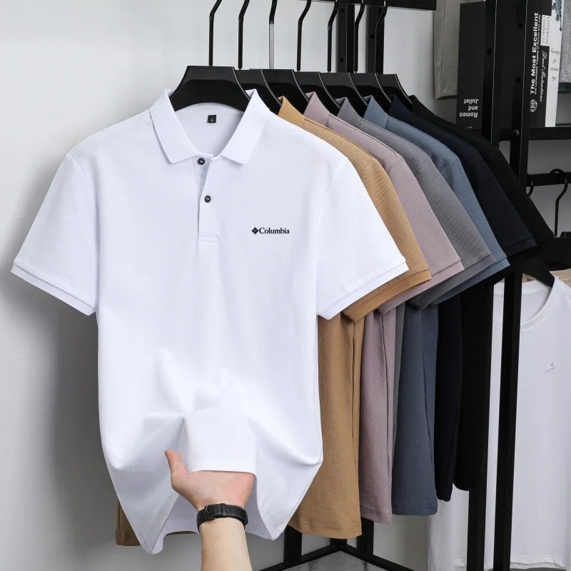 100% Pure Cotton Summer New Men's Short-Sleeved Polo Shirt, Comfortable and Breathable High-End Brand Designer Embroidered T-Shi