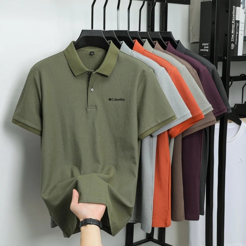 100% Pure Cotton Summer New Men's Short-Sleeved Polo Shirt, Comfortable and Breathable High-End Brand Designer Embroidered T-Shi