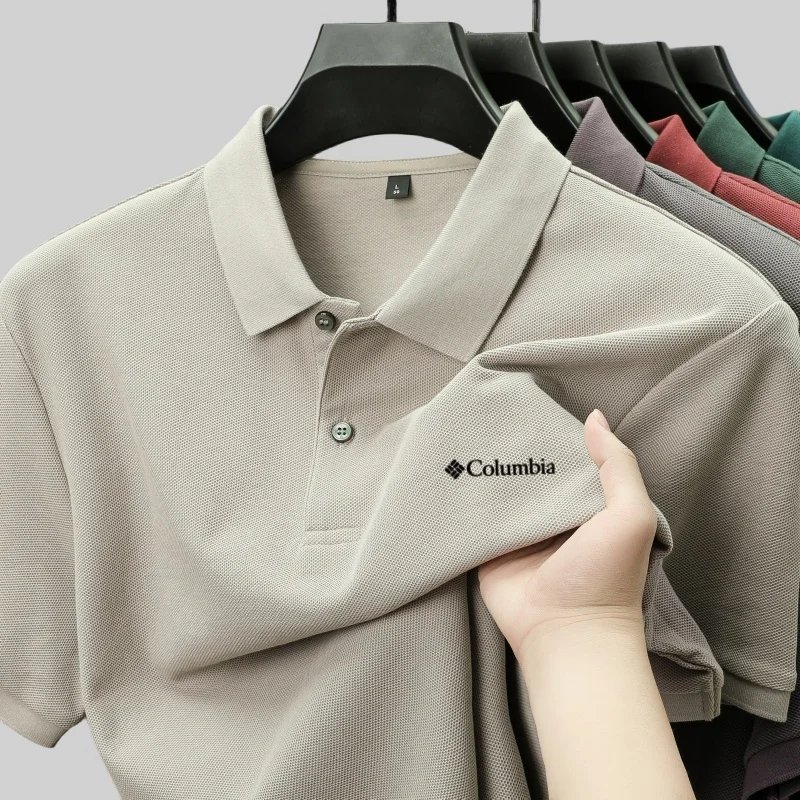 100% Pure Cotton Summer New Men's Short-Sleeved Polo Shirt, Comfortable and Breathable High-End Brand Designer Embroidered T-Shi