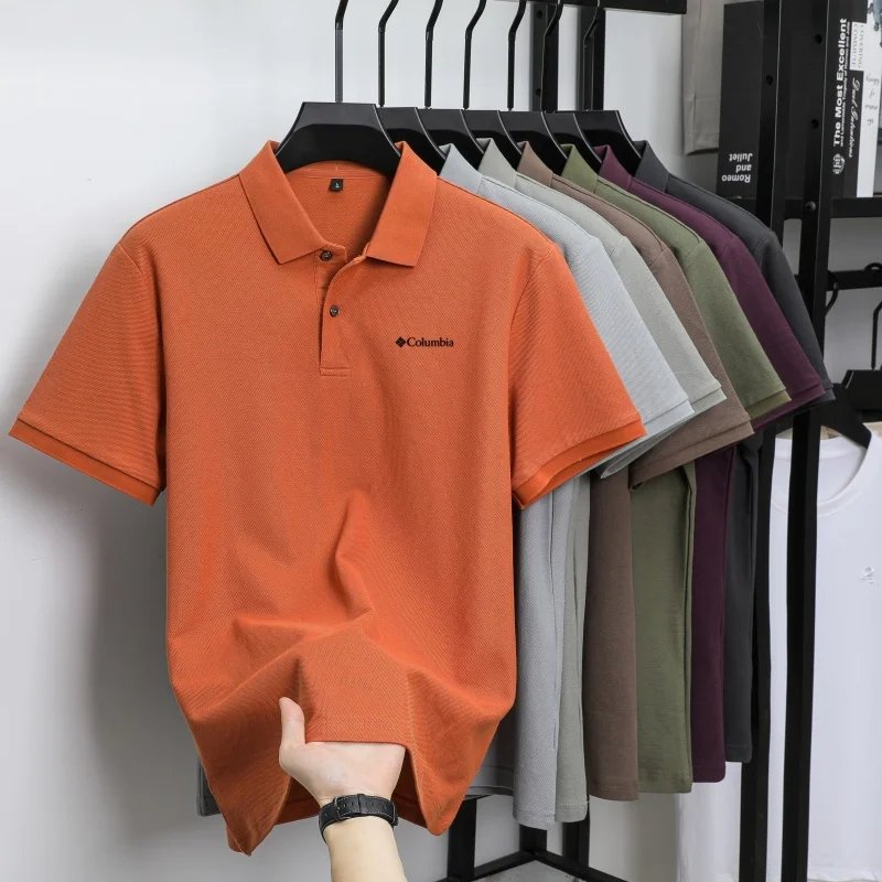 100% Pure Cotton Summer New Men's Short-Sleeved Polo Shirt, Comfortable and Breathable High-End Brand Designer Embroidered T-Shi
