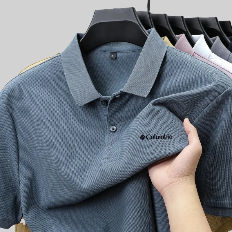 100% Pure Cotton Summer New Men's Short-Sleeved Polo Shirt, Comfortable and Breathable High-End Brand Designer Embroidered T-Shi