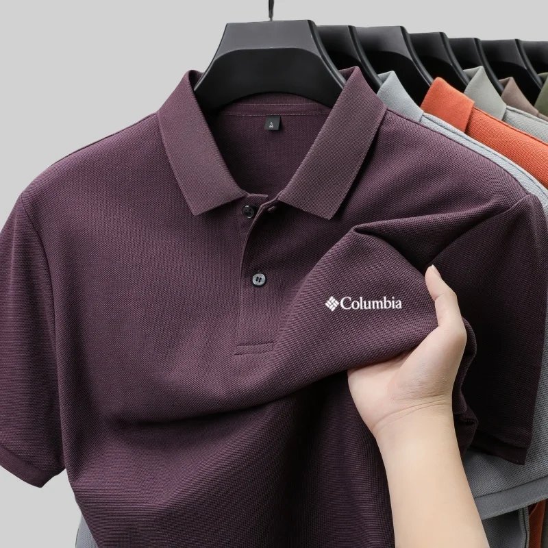 100% Pure Cotton Summer New Men's Short-Sleeved Polo Shirt, Comfortable and Breathable High-End Brand Designer Embroidered T-Shi