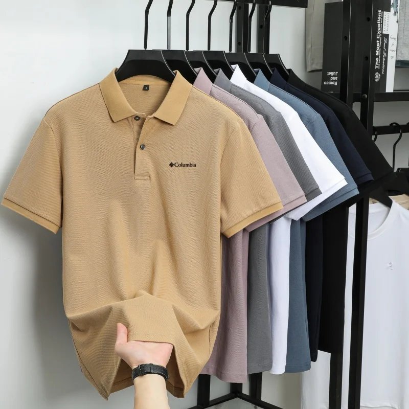 100% Pure Cotton Summer New Men's Short-Sleeved Polo Shirt, Comfortable and Breathable High-End Brand Designer Embroidered T-Shi