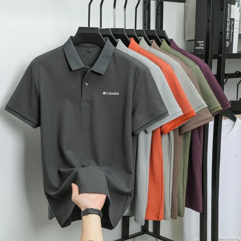 100% Pure Cotton Summer New Men's Short-Sleeved Polo Shirt, Comfortable and Breathable High-End Brand Designer Embroidered T-Shi