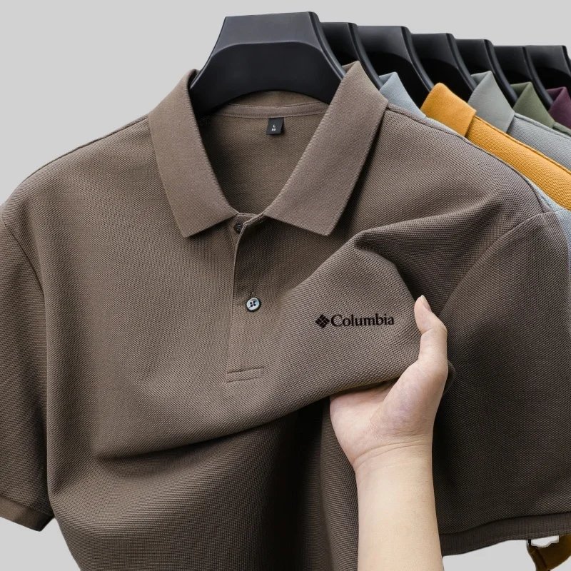 100% Pure Cotton Summer New Men's Short-Sleeved Polo Shirt, Comfortable and Breathable High-End Brand Designer Embroidered T-Shi