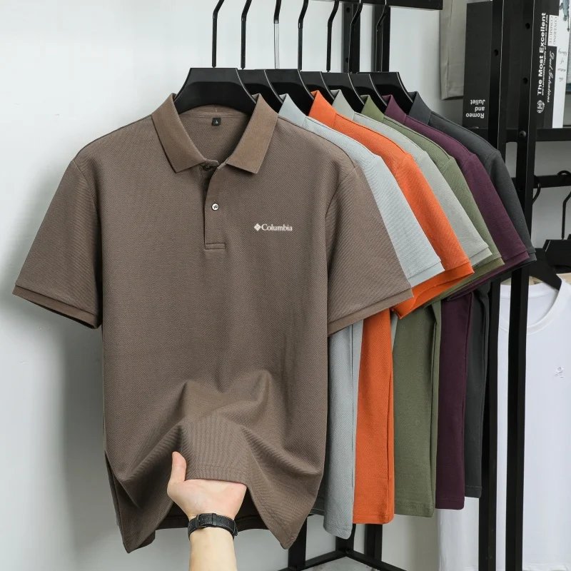100% Pure Cotton Summer New Men's Short-Sleeved Polo Shirt, Comfortable and Breathable High-End Brand Designer Embroidered T-Shi