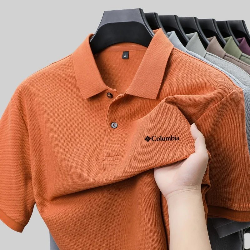 100% Pure Cotton Summer New Men's Short-Sleeved Polo Shirt, Comfortable and Breathable High-End Brand Designer Embroidered T-Shi