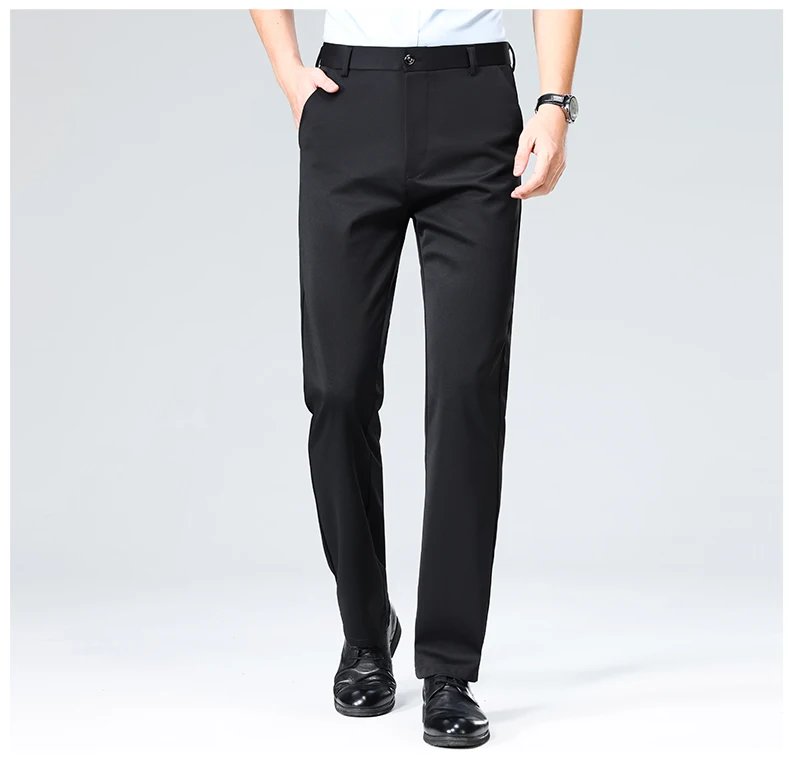 29-42 Men's Summer Thin Fashion Business Casual Suit Pants Long Pants Men's Elastic Straight Sleeve Formal Pants Plus Size 28-40 29-42 Men's Summer Thin Fashion Business Casual Suit Pants Long Pants Men's Elastic Straight Sleeve Formal Pants Plus Size 28-40